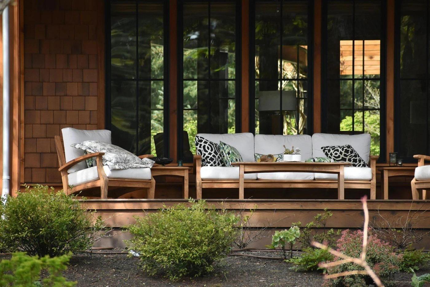 Covered porch lounge