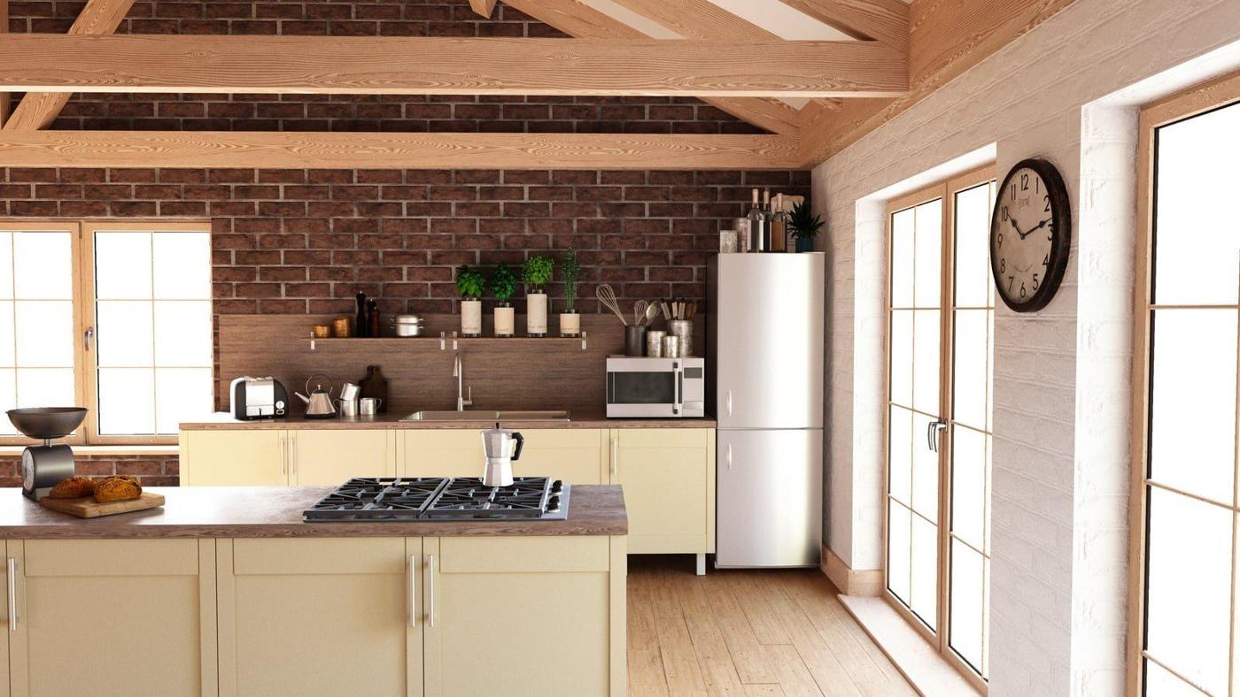 Brick‑wall kitchen