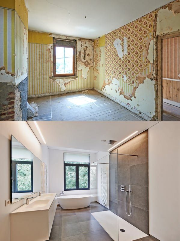 Powder room to master bath